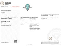 IGI Certified 2.21 Carat Paraiba and Diamond Ring in 18K White Gold