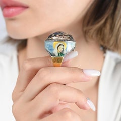 Bague à motif Jésus et croix certifiée IGI 2,23 carats Diamant Naturel