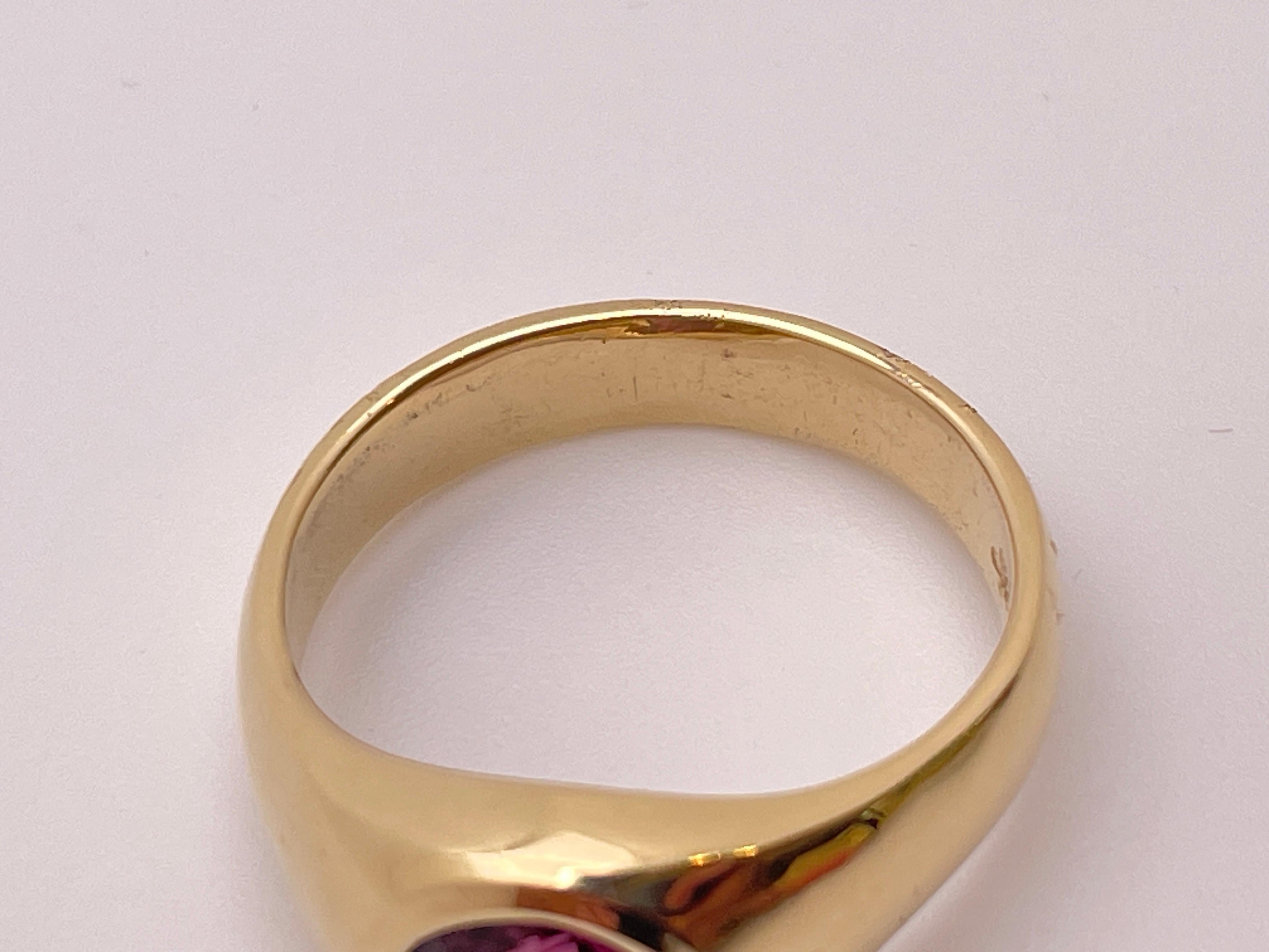 Bague en or jaune 14K certifiée IGI 2.25 CT Deep Pink Natural Spinel en vente 4