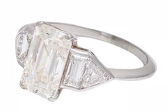 IGI Certified 2.25 Ct Emerald Cut Diamond Solitaire Ring, Estate Sultan Oman