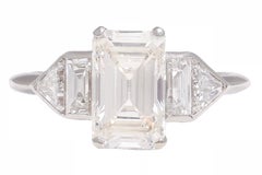 IGI Certified 2.25 Ct Emerald Cut Diamond Solitaire Ring, Estate Sultan Oman