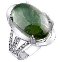 IGI Certified 22.52 Carat Star Sapphire and Diamond Statement Ring 14K Gold