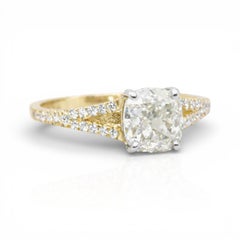 IGI Certificado 2.26ct Diamantes Anillo Pave en Oro Amarillo y Blanco de 18k