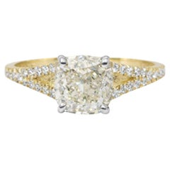IGI Certificado 2.26ct Diamantes Anillo Pave en Oro Amarillo y Blanco de 18k