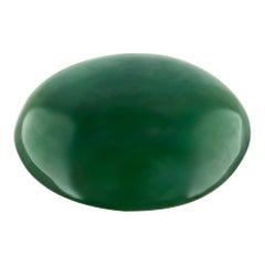 IGI Certified 2.26ct Natural Deep Green Jadeite Jade 'A' Grade Oval Cabochon Gem