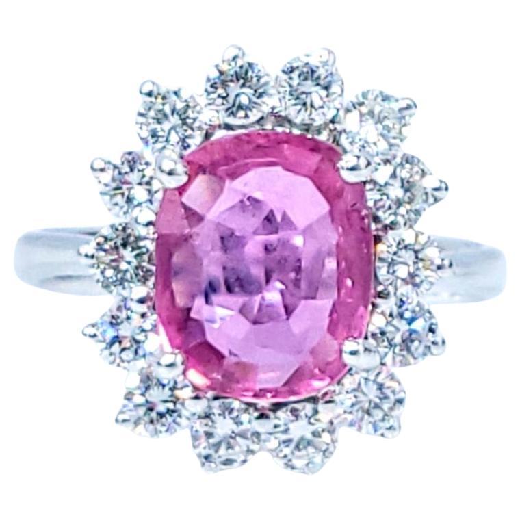 Bague en or blanc 18 carats certifiée IGI avec rubis et diamants de 2,37 carats