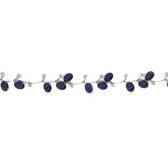 IGI Certified 24.23ct Natural Sapphires 1.01ct Natural Diamonds Gold Bracelet