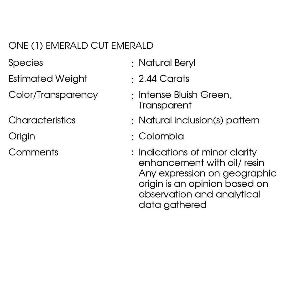 IGI Certified 2.44ct Natural Emerald & 0.61ct Natural Diamonds Gold Ring For Sale 4