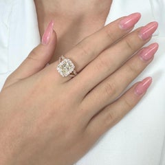 IGI Certified 2.45ct Diamonds Halo Ring in 18k Rose Gold
