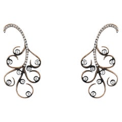 IGI Certified 2.6 Carat Natural Diamond Fine Jewelry Earrings in 8K Gold