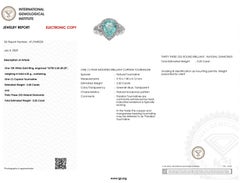 IGI Certified 2.60 Carat Paraiba and Diamond Ring in 18K White Gold