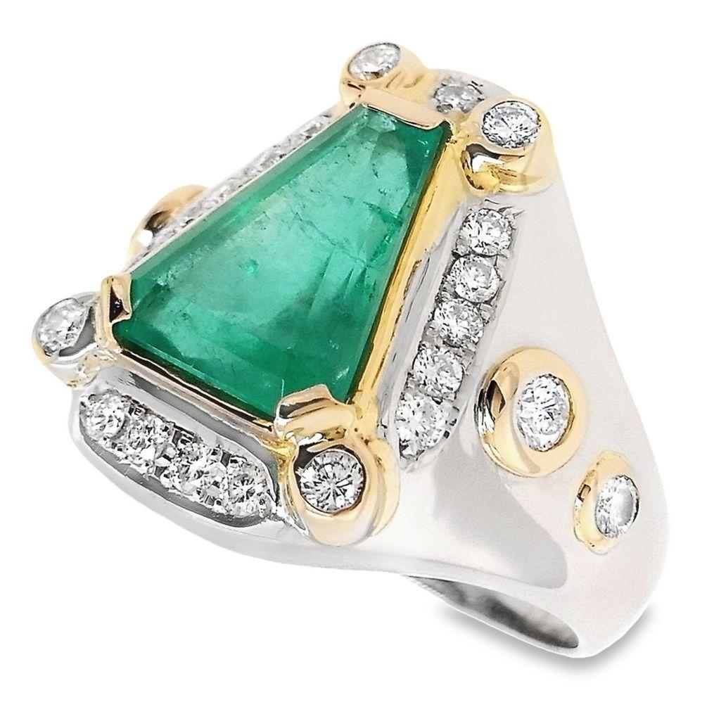 Women's or Men's IGI Certified 2.62ct Colombia Emerald 0.58ct Natural Diamond Gold &Platinum Ring