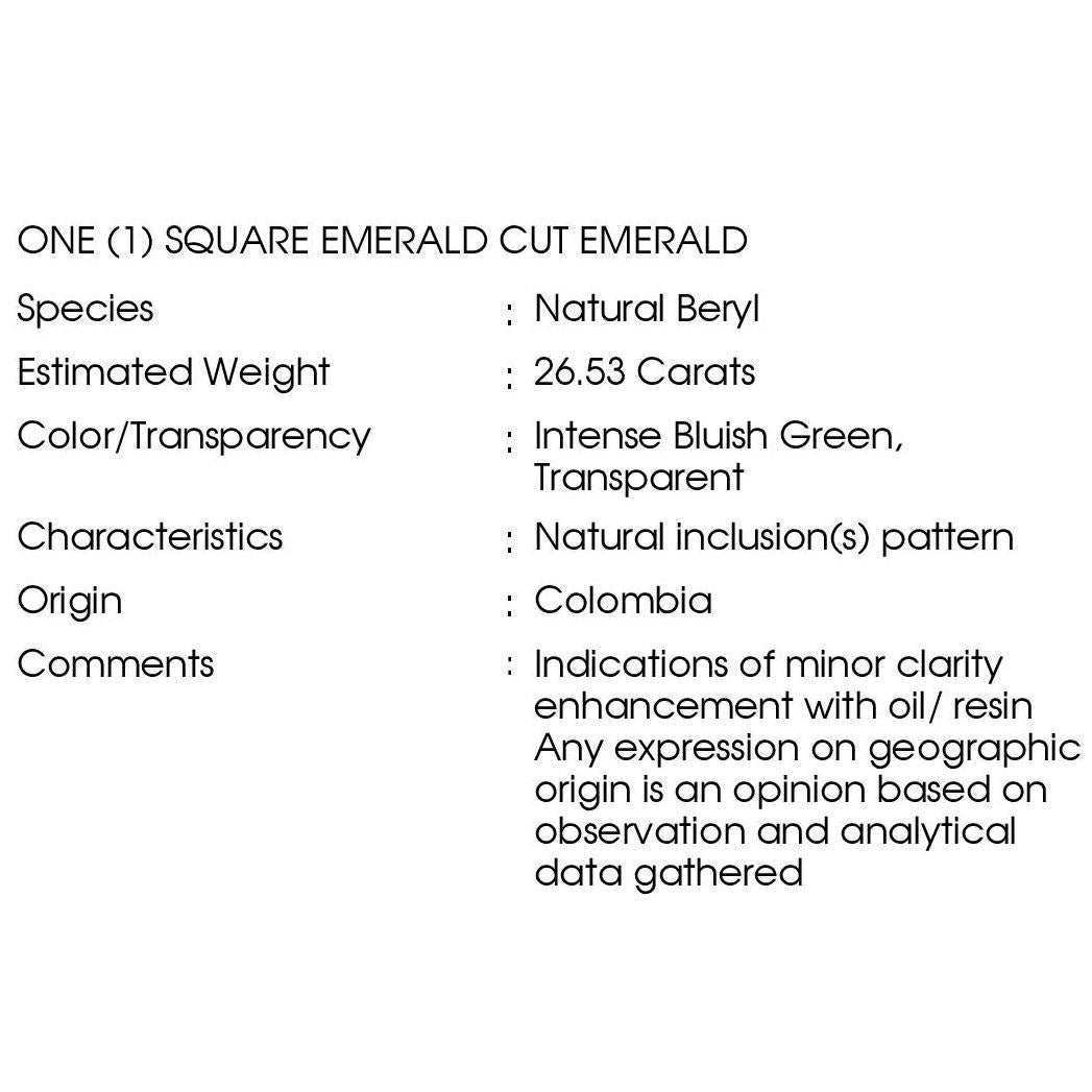 IGI Certified 26.53ct Colombia Emerald and 1.40ct Natural Diamonds Gold Necklace For Sale 4