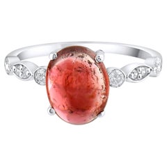 IGI Certified 2.67 Carat Natural Garnet and Diamond Statement Ring in 14K Gold