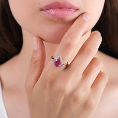 IGI-zertifizierter Statement-Ring mit Diamant und Rubin (2,68 Karat) aus 18-karätigem Gold