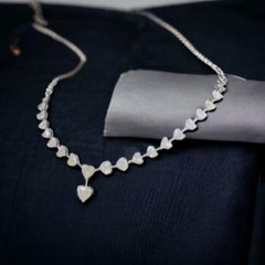 IGI Certified 27.00 Carats  Heart Shape Natural Diamonds 18K Gold  Necklace