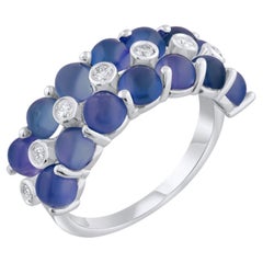 Anello con tanzanite naturale da 2,73 ct e diamanti, certificato IGI, in oro 14K