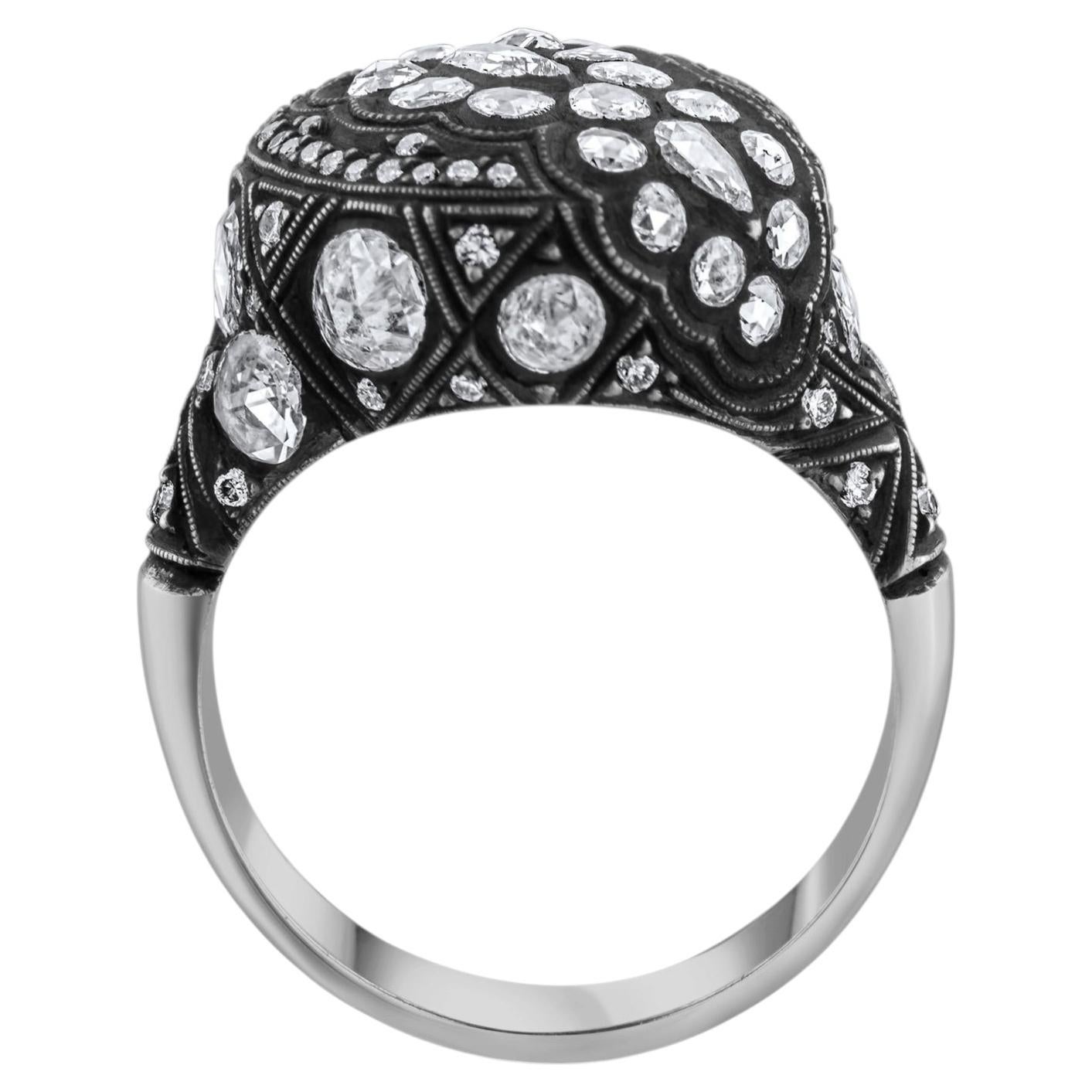 IGI Certified 2.76 Carat Natural Diamond Statement Ring 8K Gold