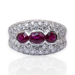 IGI Certified 2.84ct Rubies and Diamonds in 18k White Gold