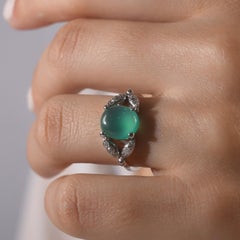 IGI Certified 2.86 Carat Diamond and Emerald Ring 14K Gold
