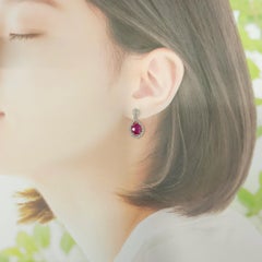 IGI Certified 2.89 Carat Burma Ruby and Diamond Earrings in 18K White Gold