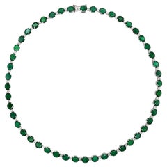 Collier en or certifié IGI, émeraudes naturelles 29,42 carats et diamants naturels 1,77 carat
