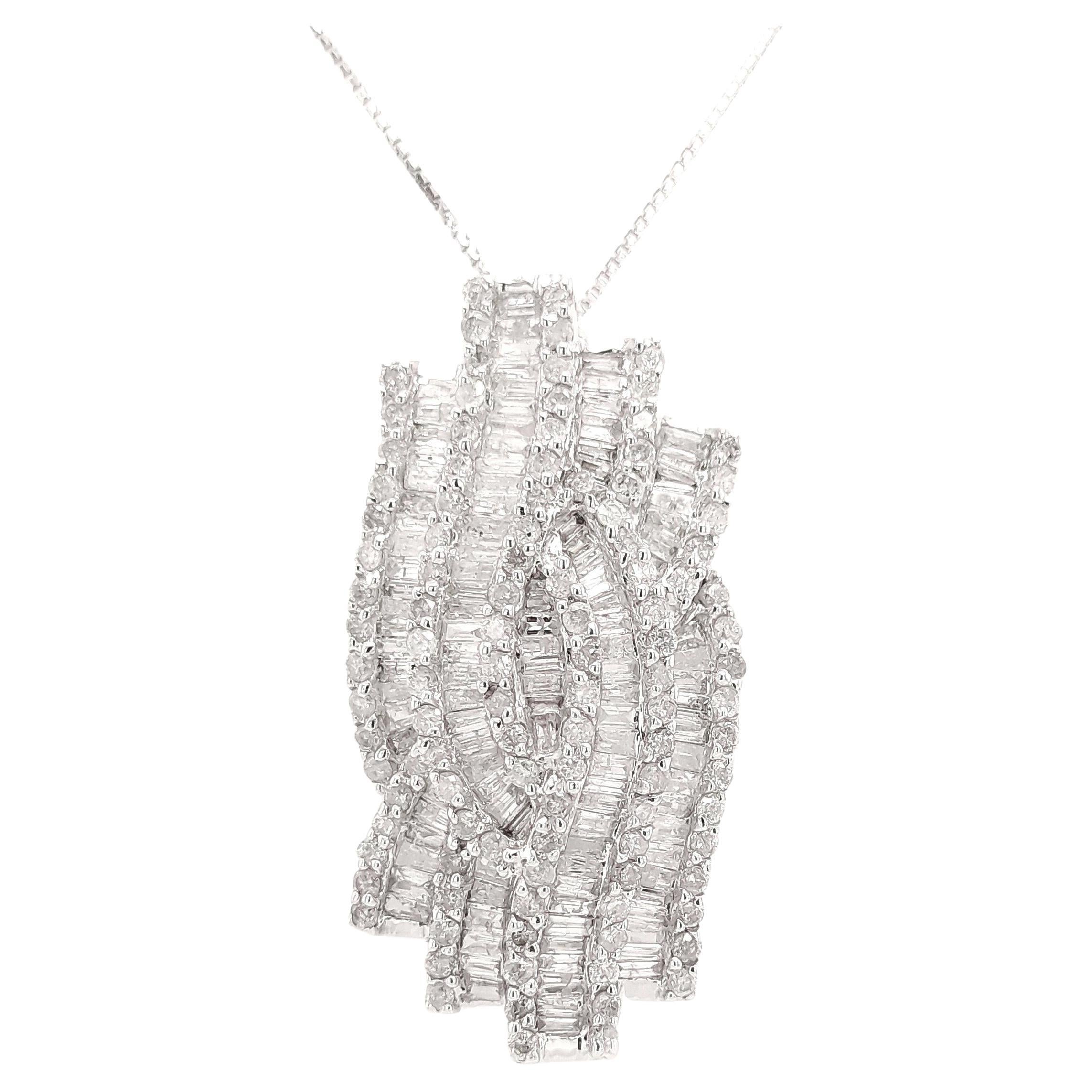 IGI Certified 2ct Natural Diamonds 18K White Gold Necklace
