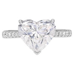 IGI Certified 3.00 Carats Natural Diamond D color 18K Gold Ring