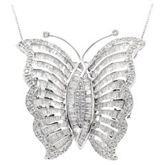 Collar y broche de oro blanco de 18 quilates con certificado IGI de 3,00 ct de diamantes naturales