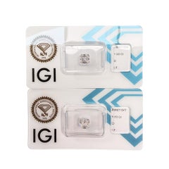 Coppia di diamanti quadrati taglio smeraldo certificati IGI da 3,00 carati