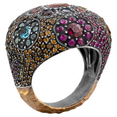 IGI Certified 3.09 Carat Diamond, Ruby and Multigem Statement Ring