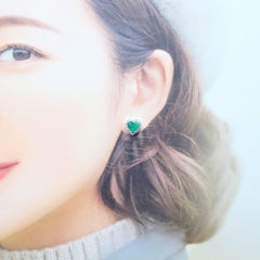 IGI Certified 3.19 Carat Emerald and Diamond Earrings in 18K White Gold