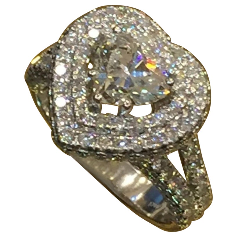 Bague solitaire en or 18 carats avec diamants certifiés IGI de 1,00 carat  en vente