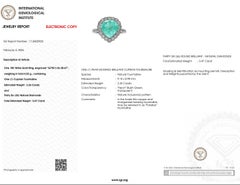 IGI Certified 3.36 Carat Paraiba and Diamond Ring in 18K White Gold