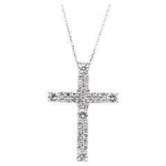 IGI Certified 3.45ct Diamonds Necklace with Cross Pendant in 18k White Gold