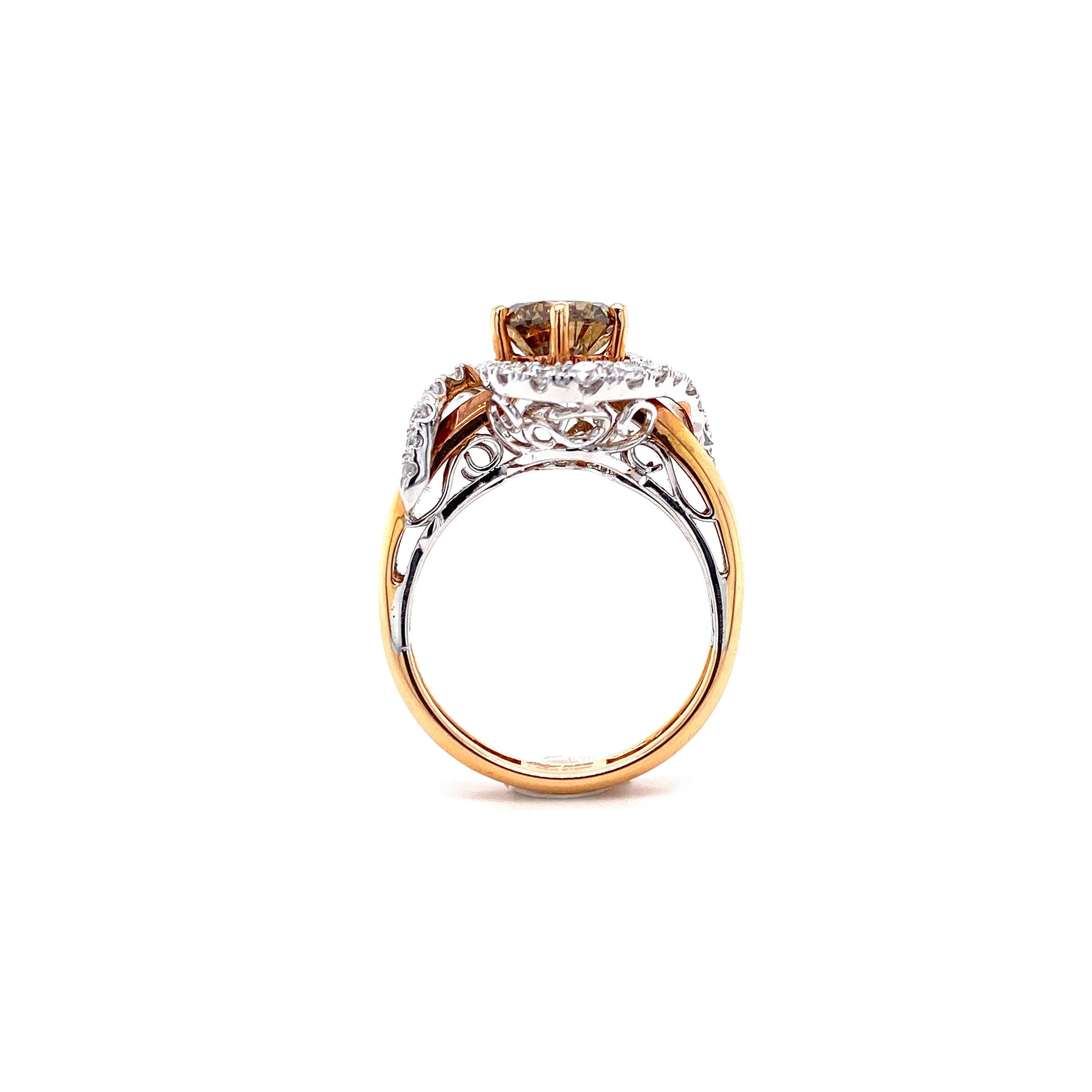 IGI Certified 3.57 Carat Brown Diamond Multi-Occasion Ring in 18 Karat Gold 4