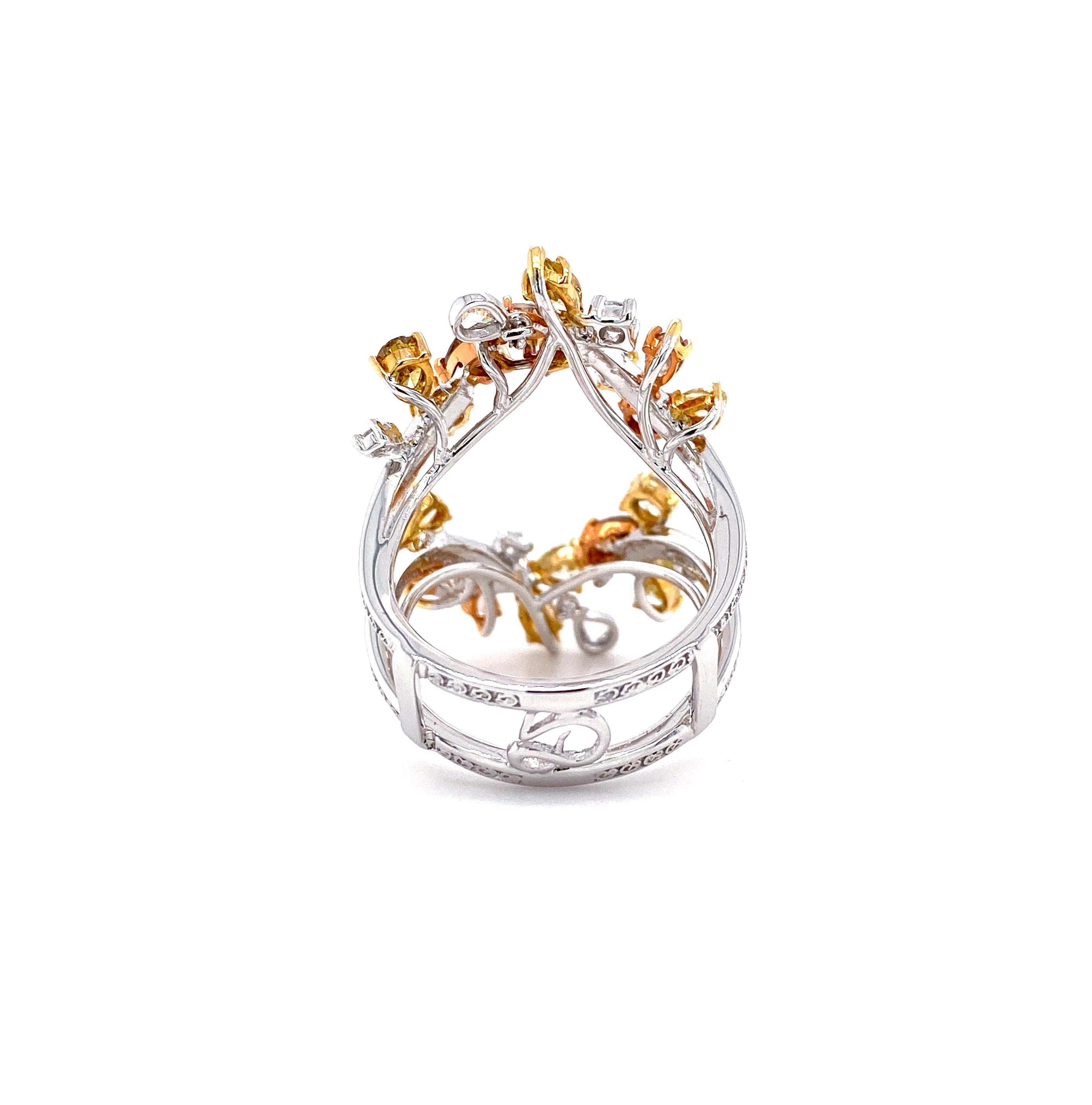 IGI Certified 3.57 Carat Brown Diamond Multi-Occasion Ring in 18 Karat Gold 7