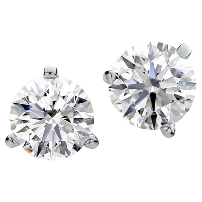 IGI Certified 3.60 Carats Natural Diamonds 18K Gold Earrings  For Sale