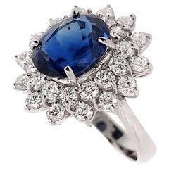 Platinring mit 3,61 Karat natürlichem Saphir und 1,28 Karat natürlichen Diamanten, IGI-zertifiziert