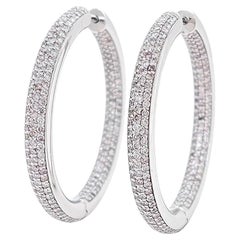 IGI Certified 3.62 Carat Round Pink Diamond Earrings 14k White Gold