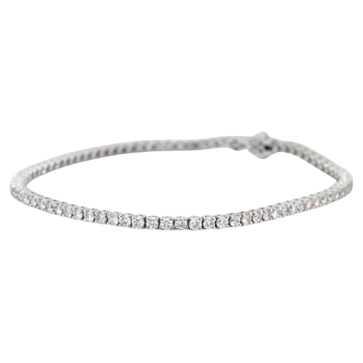 IGI Certificado 3.63ct diamantes Pulsera de Tenis en 14k Oro Blanco
