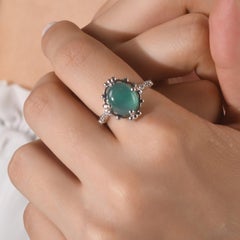 IGI Certified 3.64 Carat Diamond and Emerald Ring 14K Gold