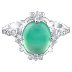 IGI Certified 3.64 Carat Diamond and Emerald Ring 14K Gold