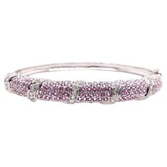 IGI Certified 3.65ct Natural Pink Sapphire 0.95ct Natural Diamonds Gold Bracelet