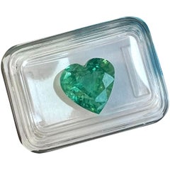 IGI Certified 3.67ct Natural Deep Green Emerald Zambia Heart Cut 10mm Rare Gem