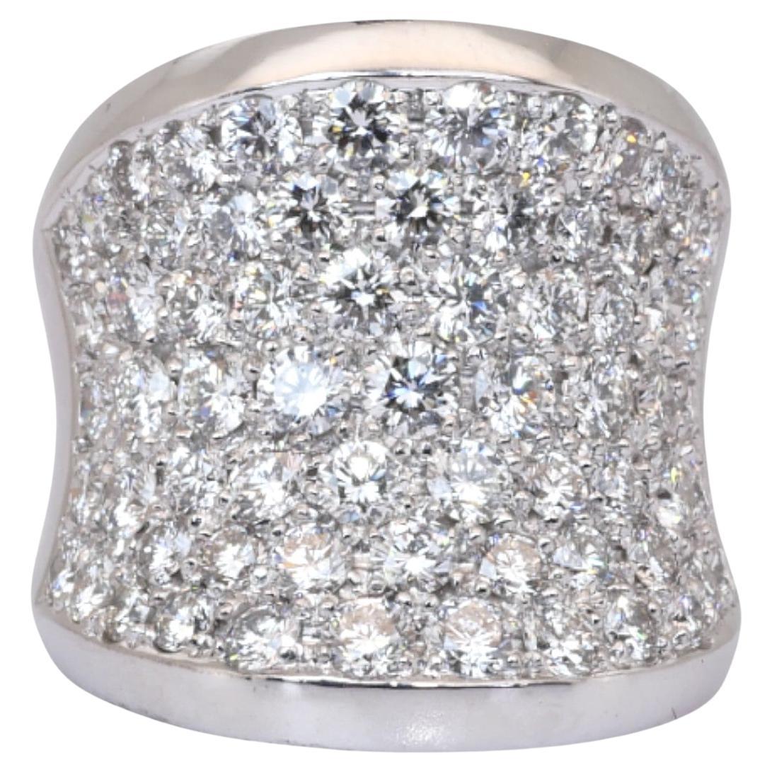 Bague cocktail en or blanc 18 carats, certifiée IGI, 3,76 ct de diamants