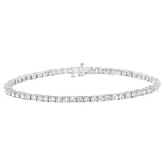 Bracelet de tennis Classic 7 en or blanc 14K, certifié IGI, 4,0 carats de diamant