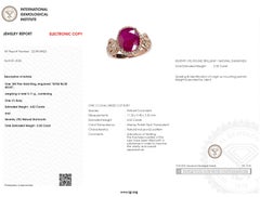 IGI Certified 4.02 Carat Ruby & Diamond Ring in 18K Rose Gold