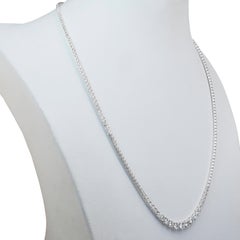 IGI Certified 4.02ct Diamonds Necklace in 18k White Gold