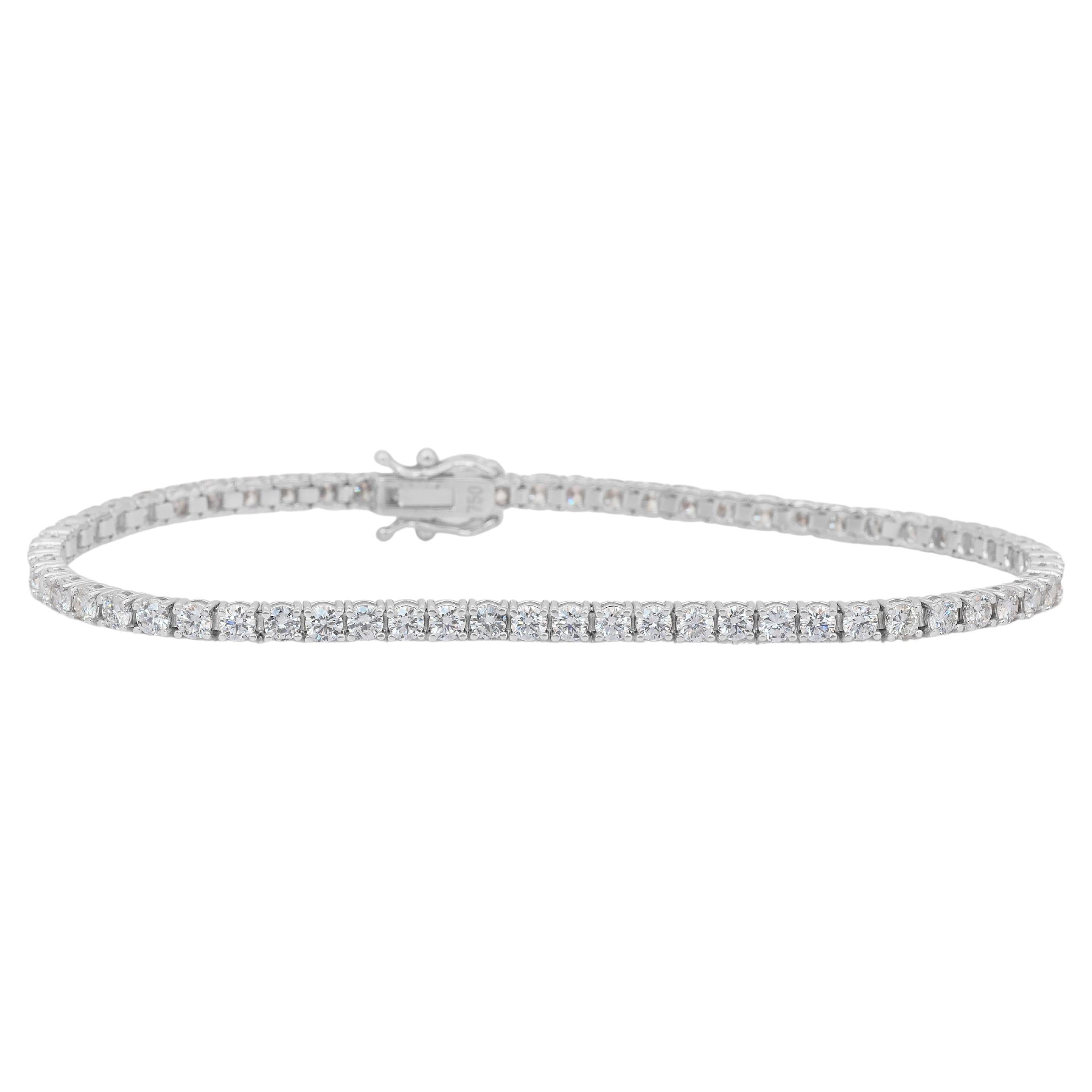 IGI Certified 4.03ct Diamonds Bracelet in 18k White Gold